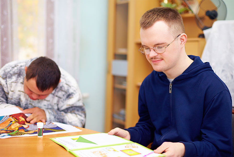 Photo of residents reading