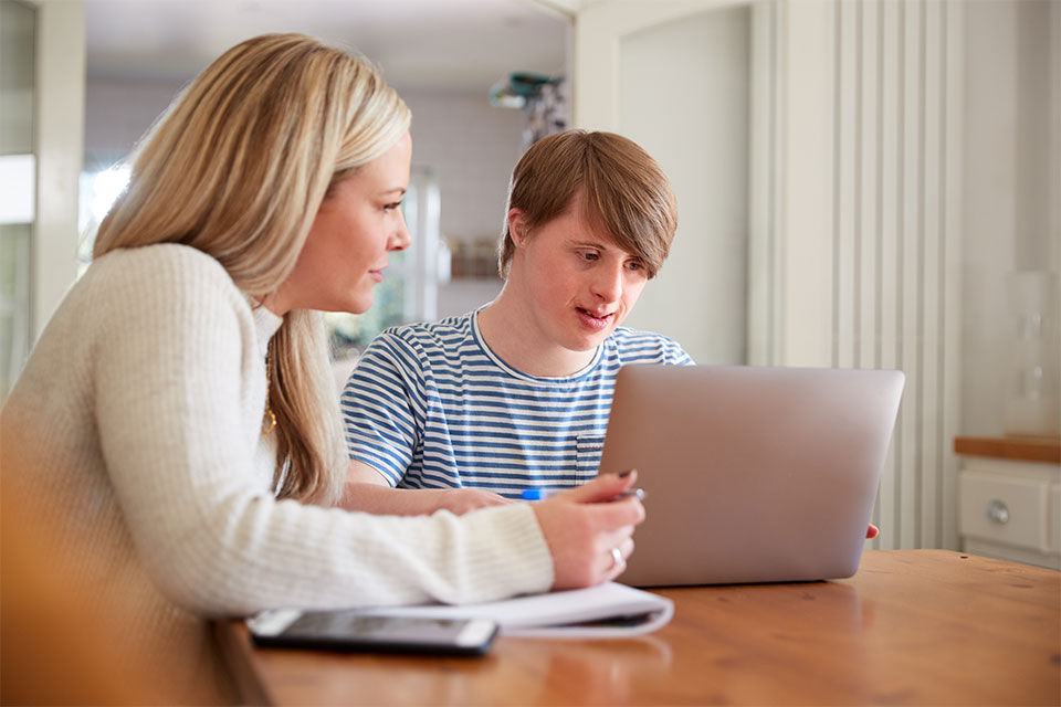 Photo of residents using a computer